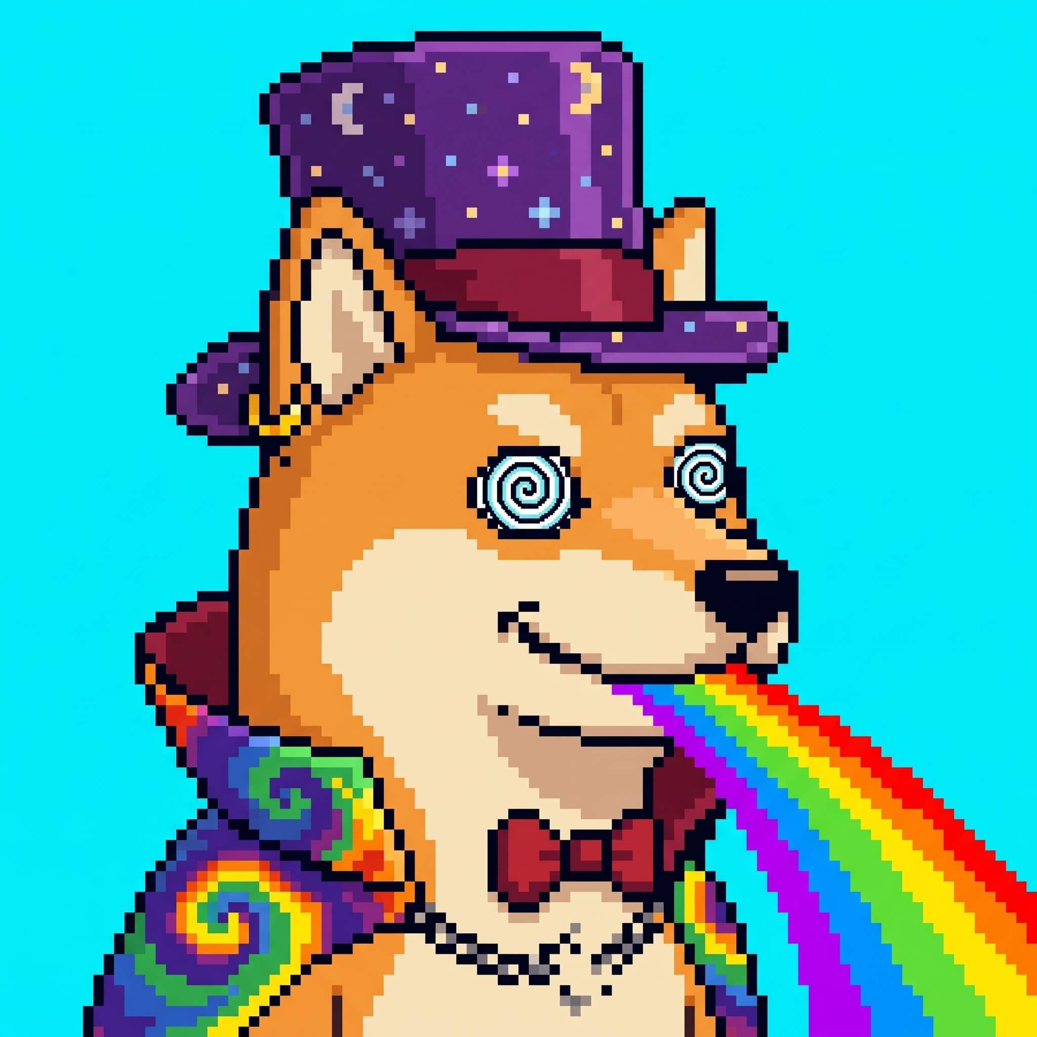 Dinu #005, a pixel-art HoudInu NFT