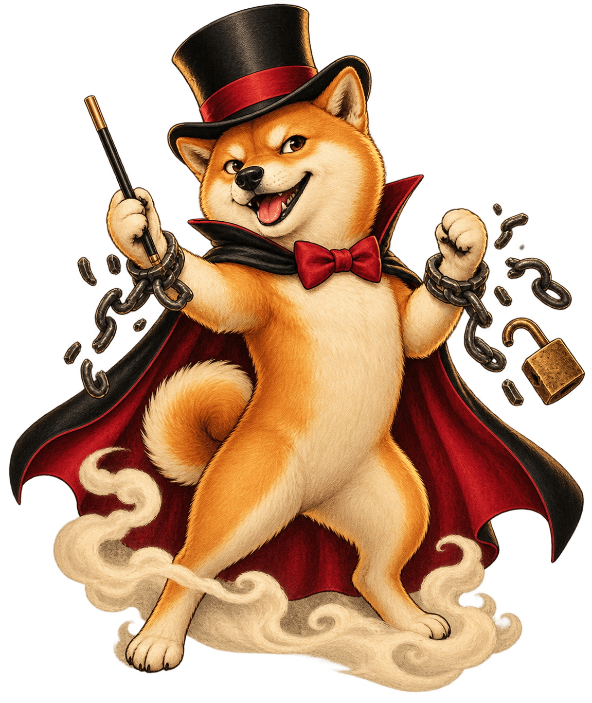 HoudInu the Shiba Inu magician breaking free from chains